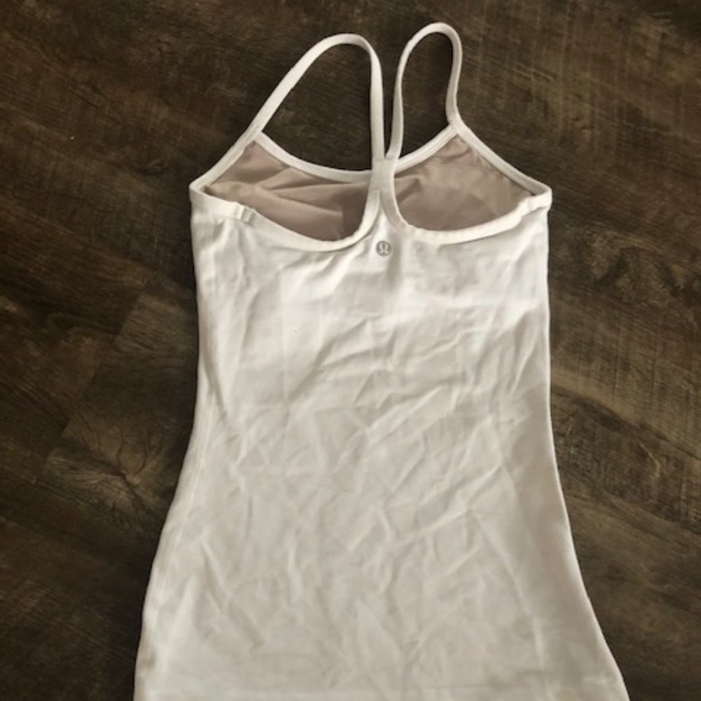 Lululemon White Power Y Tank